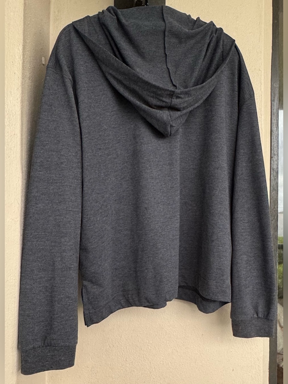 Hanes Her Way Heather Gray Long Sleeve Hoodie V-Neck Polyester/Cotton Stretch OS - Picture 9 of 10